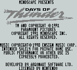 Days of Thunder screenshot 3 for GameBoy